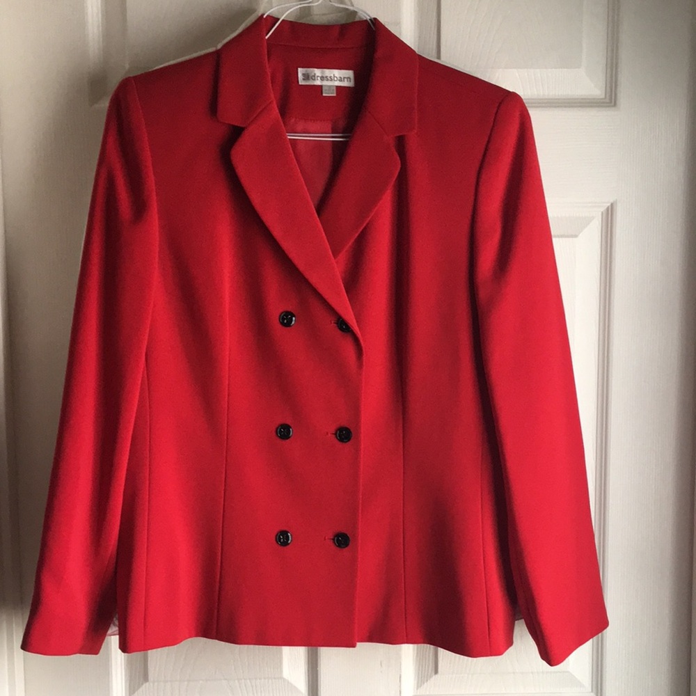 Red Double-Breasted Women's Jacket